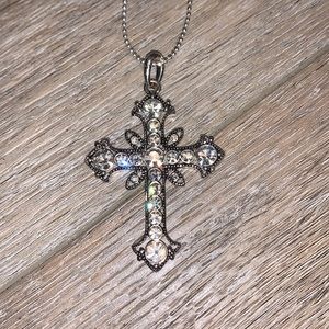 Jeweled cross necklace